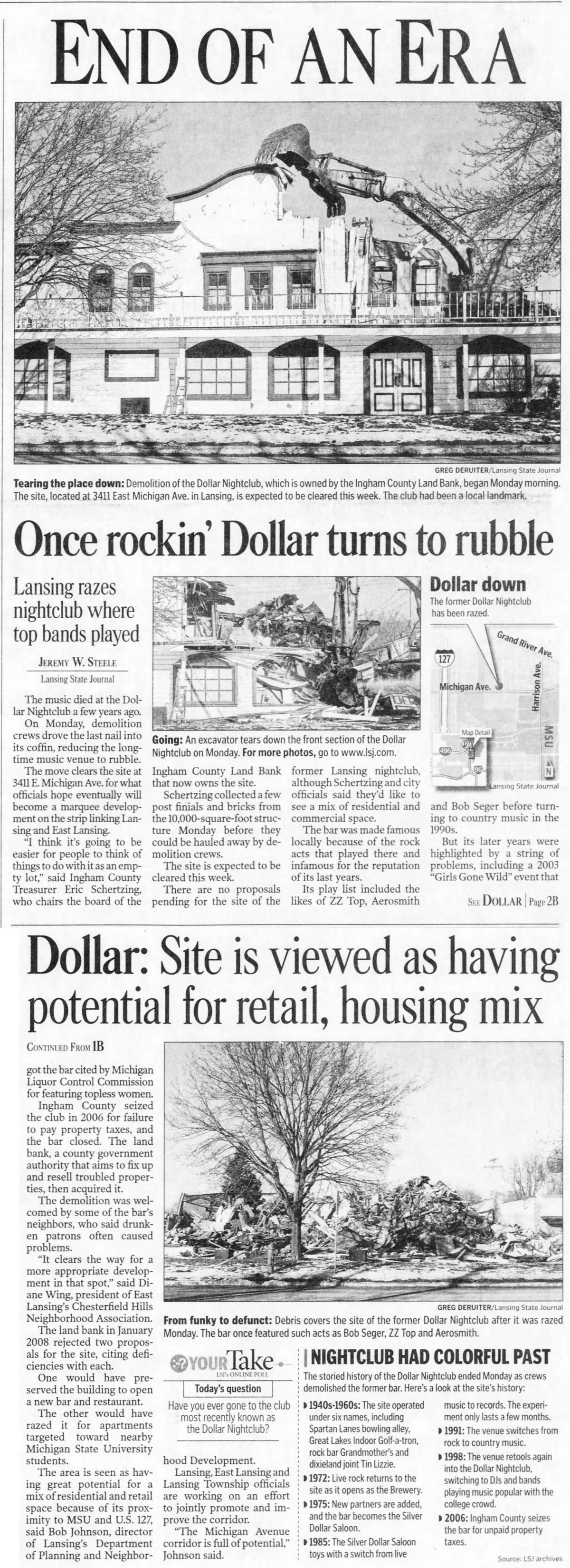 Spartan Lanes (Spartan Alleys, Silver Dollar Saloon) - Jan 6 2009 Demolished (newer photo)